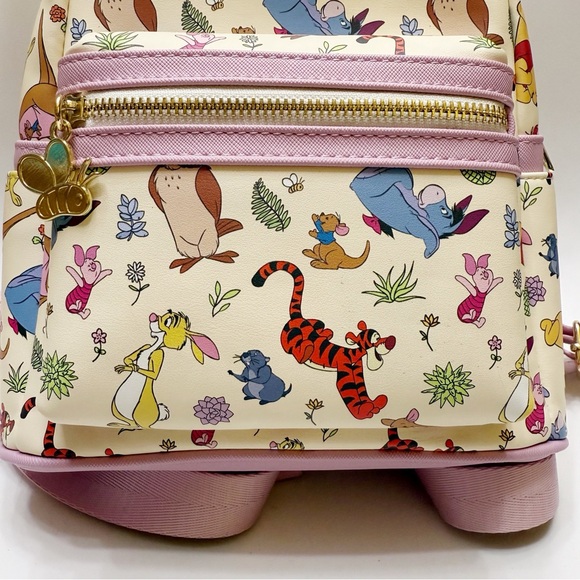 loungefly | winnie the pooh and friends pink ivory mini backpack - Picture 4 of 11